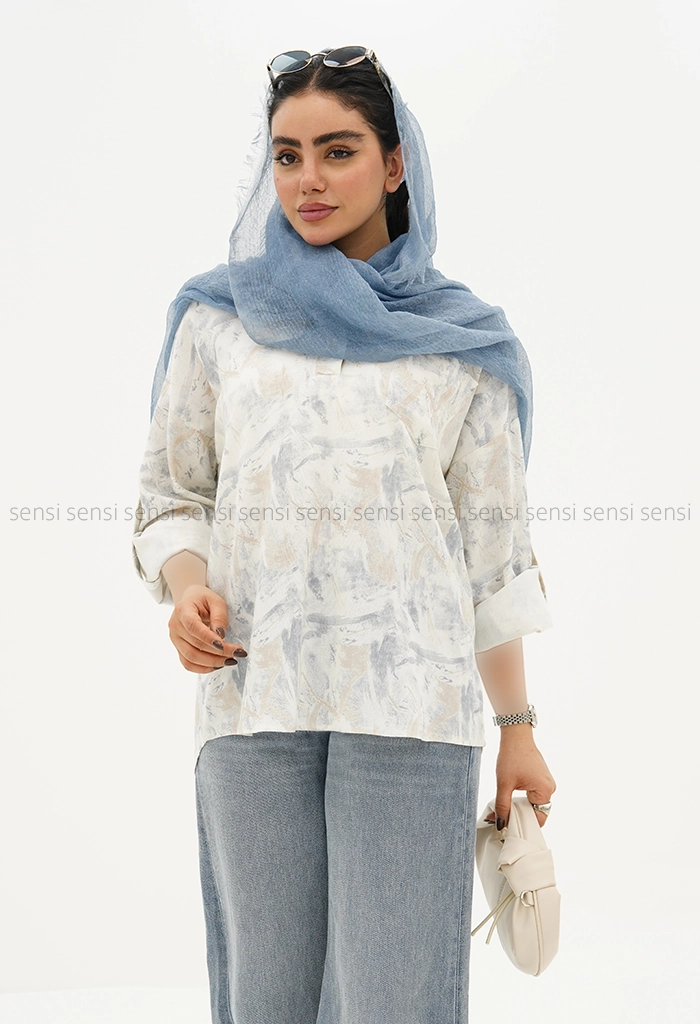 شومیز جلو بسته یقه هفت کد1005312